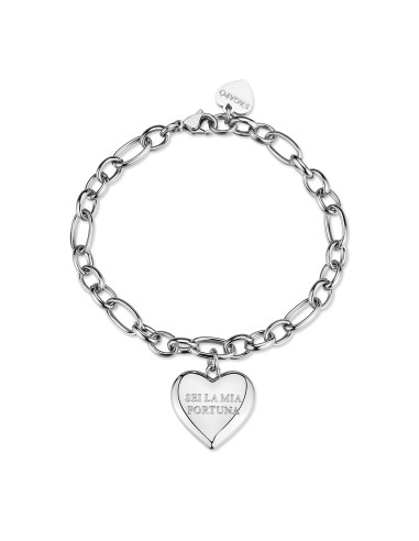 Bracciale S'AGAPO Be My Always SBM92 in acciaio 316L con pendente c...
