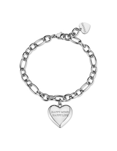 Bracciale S'AGAPO Be My Always SBM91 in acciaio 316L con pendente c...