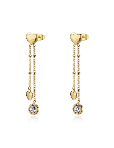 Orecchini pendenti S'AGAPO Aurora SAR71 in acciaio 316L dorato con ...