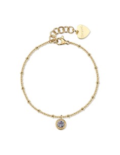 Bracciale S'AGAPO Aurora SAR63 in acciaio 316L dorato con cristallo...