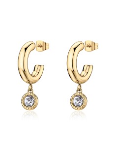Orecchini a cerchietto S'AGAPO Aurora SAR69 in acciaio 316L dorato ...