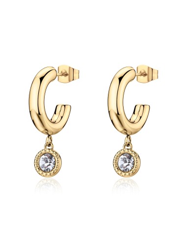 Orecchini a cerchietto S'AGAPO Aurora SAR69 in acciaio 316L dorato ...