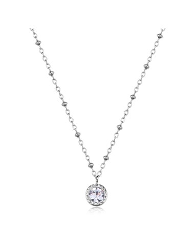 Collana S'AGAPO Aurora SAR56 in acciaio 316L con cristallo  a solo ...
