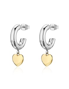 Orecchini a cerchietto S'AGAPO Aurora SAR67 in acciaio 316L bicolor...