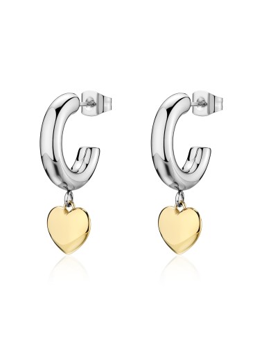 Orecchini a cerchietto S'AGAPO Aurora SAR67 in acciaio 316L bicolor...