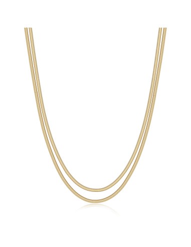 Collana doppio filo catena snake S'AGAPO Chunky SHK111 in acciaio 3...