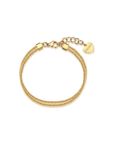 Bracciale doppio filo S'AGAPO Chunky SHK113 in acciaio 316L dorato ...