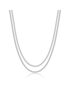 Collana doppio filo catena snake S'AGAPO Chunky SHK110 in acciaio 3...