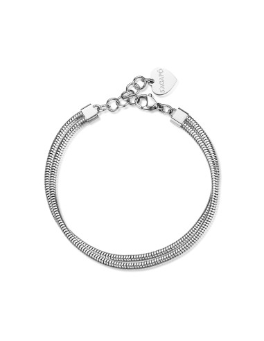 Bracciale doppio filo catena snake S'AGAPO Chunky SHK118 in acciaio...