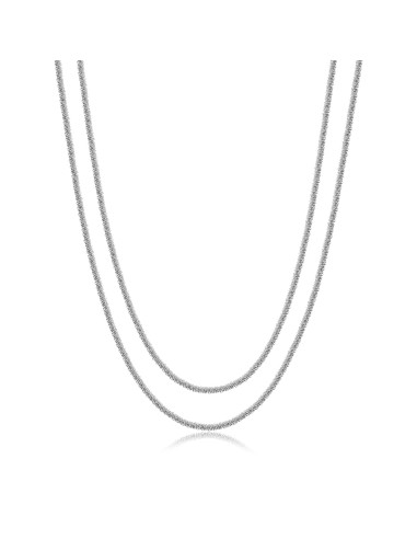 Collana doppio filo S'AGAPO Chunky SHK104 in acciaio 316L  a solo 2...