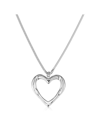 Collana S'AGAPO Emotion SMO01 in acciaio 316L con pendente cuore  a...