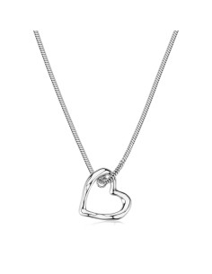 Collana S'AGAPO Emotion SMO03 in acciaio 316L con pendente cuore pi...