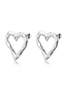 Orecchini S'AGAPO Emotion SMO23 in acciaio 316L cuori grandi only 2...