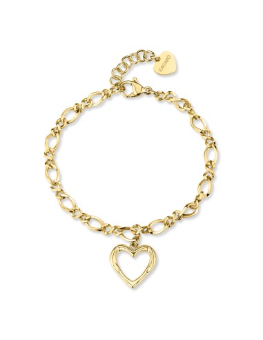 Bracciale S'AGAPO Emotion SMO12 in acciaio 316L dorato con pendente...