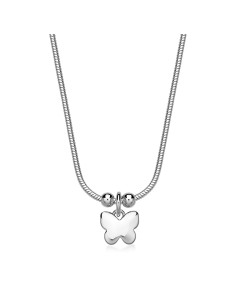 Collana S'AGAPO Click SCK279 in acciaio 316L pendente Farfalla  a s...