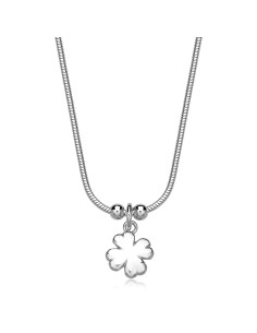 Collana S'AGAPO Click SCK282 in acciaio 316L pendente Quadrifoglio ...