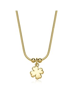 Collana S'AGAPO Click SCK283 in acciaio 316L dorato pendente Quadri...