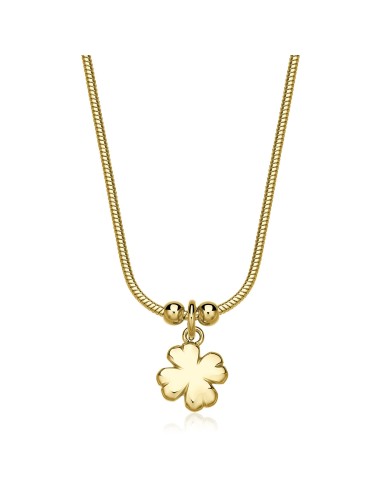 Collana S'AGAPO Click SCK283 in acciaio 316L dorato pendente Quadri...