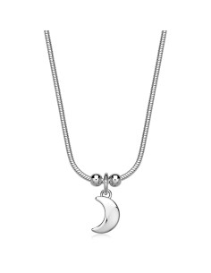Collana S'AGAPO Click SCK286 in acciaio 316L pendente Luna  a solo ...