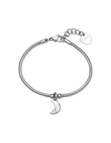 Bracciale S'AGAPO Click SCK294 in acciaio 316L pendente Luna only 1...