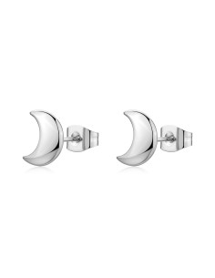 Orecchini S'AGAPO Click SCK298 in acciaio 316L a forma di Luna only...