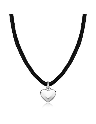 Collana chocker S'AGAPO Click SCK278 in velluto nero e pendente Cuo...