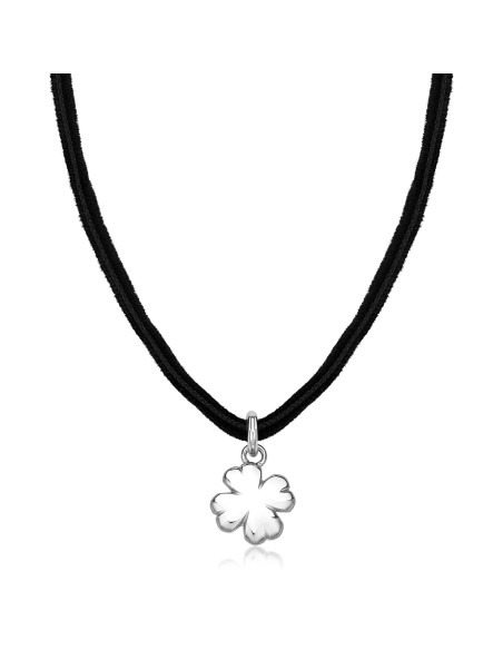 Collana chocker S'AGAPO Click SCK277 in velluto nero e pendente Qua...