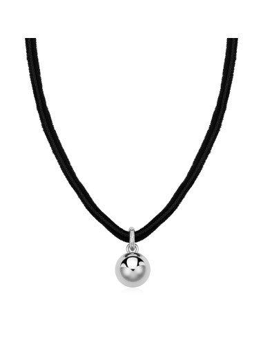 Collana chocker S'AGAPO Click SCK276 in velluto nero e pendente Sfe...