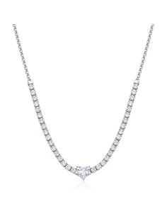 Collana S'AGAPO Dazzly SDZ147 in acciaio 316L con cristalli e cuore...