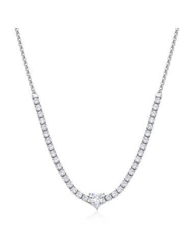 Collana S'AGAPO Dazzly SDZ147 in acciaio 316L con cristalli e cuore...