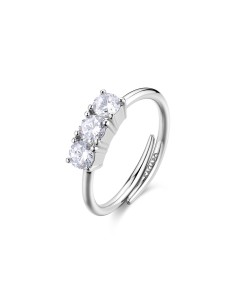 Anello regolabile S'AGAPO Dazzly SDZ155 in acciaio 316L con cristal...