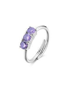 Anello regolabile S'AGAPO Dazzly SDZ156 in acciaio 316L con cristal...