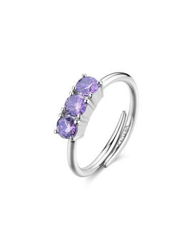 Anello regolabile S'AGAPO Dazzly SDZ156 in acciaio 316L con cristal...