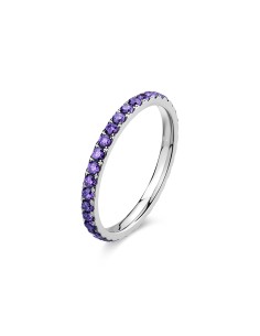 Anello veretta S'AGAPO Dazzly SDZ158D in acciaio 316L con cristalli...