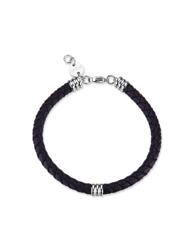 Bracciale Uomo S'AGAPO Nomad SNO11 in pelle marrone intrecciata con...