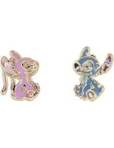 Orecchini DISNEY Stitch e Angel in ottone bicolore e smalti EF01504YRML.CS