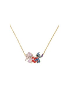 Collana DISNEY Stitch e Angel in ottone dorato smalti e cristalli NF00777YRUL-18.CS