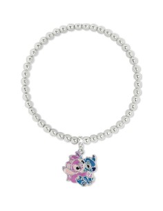 Bracciale elastico DISNEY Stitch e Angel in ottone e smalti BF00806SRWL.PH