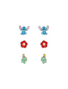 Set 3 coppie di Orecchini DISNEY Stitch e Scrump in ottone e smalti SF00468SL.CS