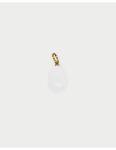 Charm Goccia di Giada White RUE DES MILLE Charmbar in argento 925 d...