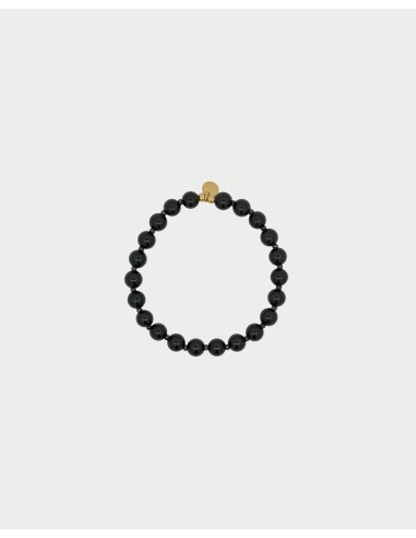 Bracciale base agata nera e zirconi milky RUE DES MILLE Charmbar in...