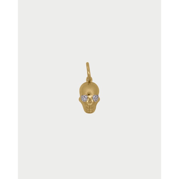 Charm Teschio Skully RUE DES MILLE Charmbar in argento 925 dorato C...