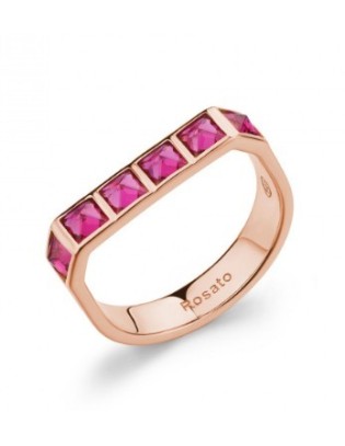 Anello ROSATO Cubica in Argento 925  RZCU96D Mis. 18 Rose Gold onl...
