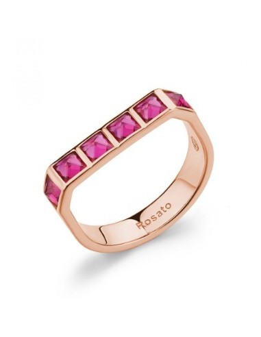 Saldi Anello ROSATO Cubica in Argento 925 - RZCU96D Mis. 18 Rose Go...
