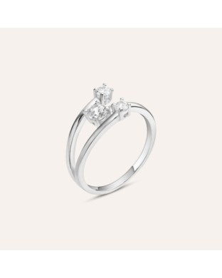 STROILI Anello Trilogy Silver Elegance Argento Rodiato Cubic Zirconia 1697687 Misura 16