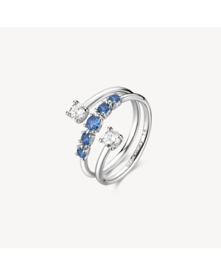 Anello BROSWAY FANCY in argento 925 cristalli bianchi ed sapphire FFB124F Misura 20