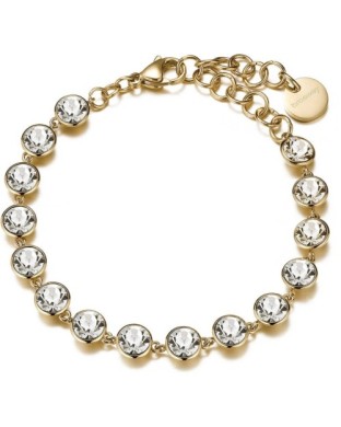 Bracciale BROSWAY Symphonia BYM78 in acciaio 316L dorato con cristalli
