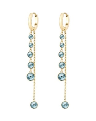 Orecchini pendenti BROSWAY Symphonia BYM88 in acciaio 316L dorato con cristalli smoked sapphire