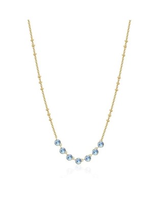 Collana BROSWAY Symphonia BYM137 in acciaio 316L dorato con centrale cristalli light sapphire