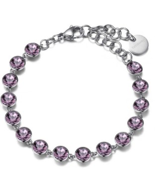 Bracciale BROSWAY Symphonia BYM76 in acciaio 316L con cristalli amethyst